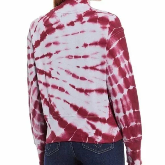 Calvin Klein Womens PurpleTie-Dye Dream Catcher Mock Neck Cropped Sweater Top XL - Picture 3 of 4